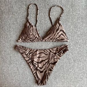Aurelle NEW IN BAG brown animal print bikini